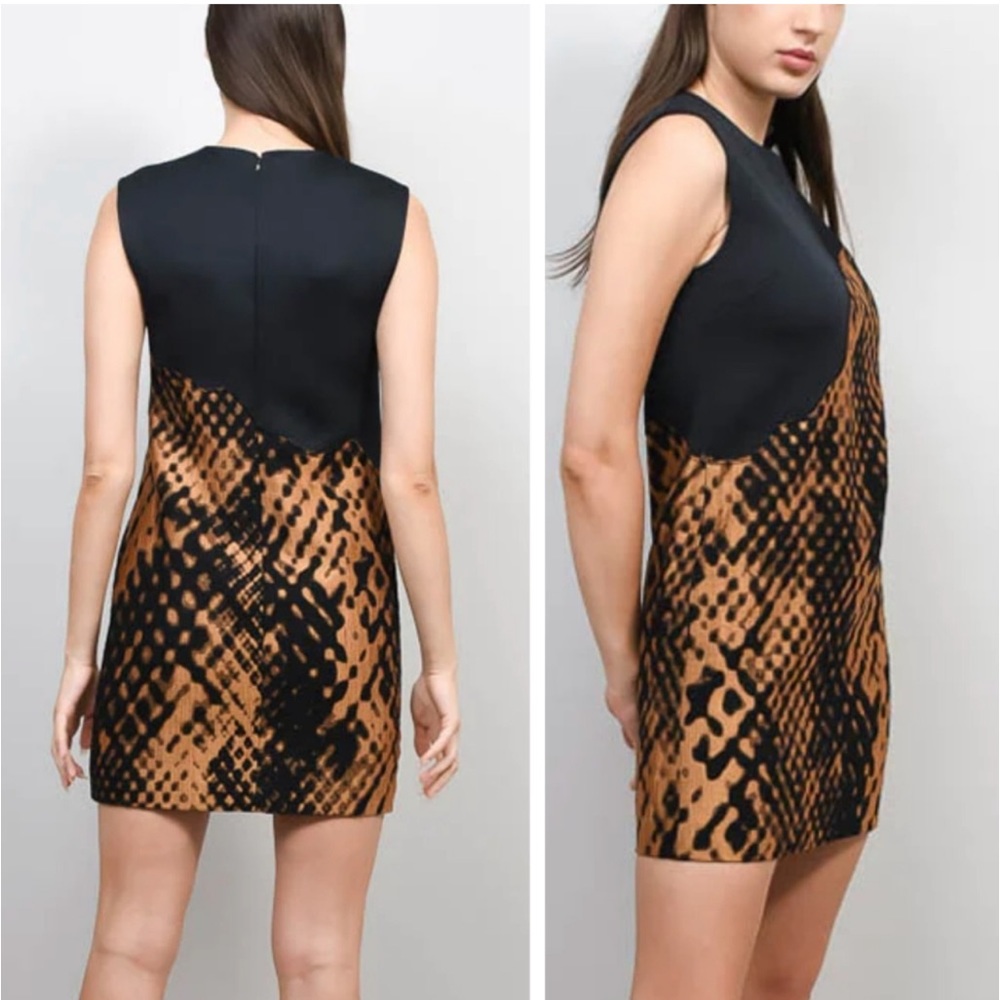 3.1 Phillip Lim Disintegrating Patchwork sleeveless wool blend dress snakeskin